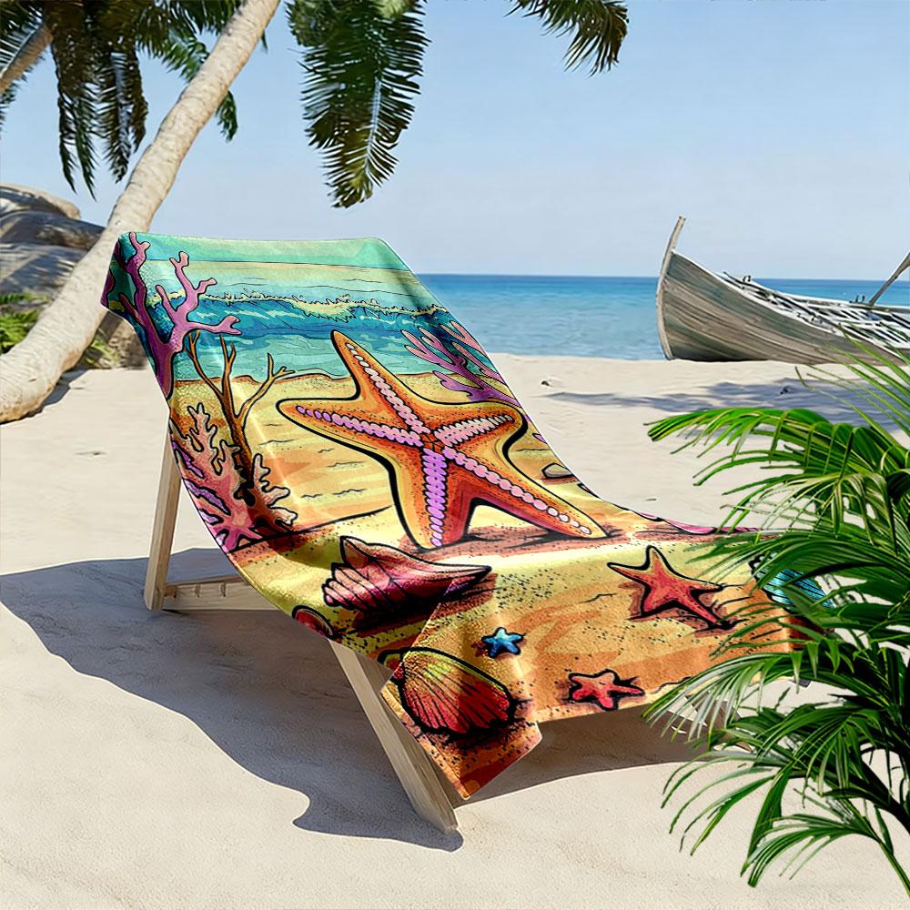 Vivid underwater starry paradise Print beach towel, quick drying, suitable for travel, outdoor sports, jogging, the beach and swimming, gift