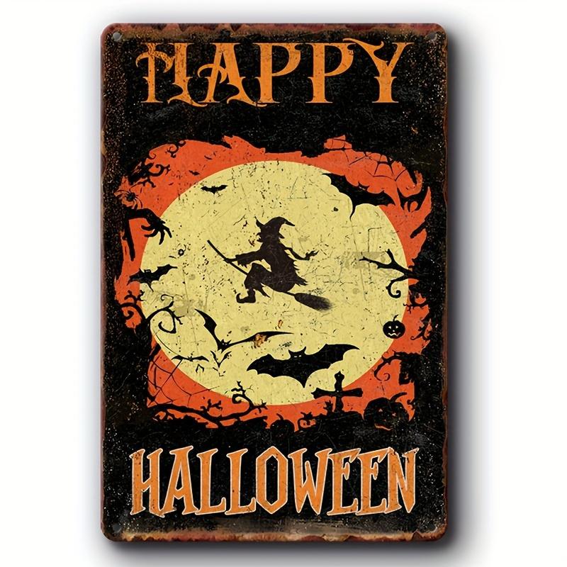 Vintage iron Halloween sign wall pendant size x classic charm no electricity or batteries required suitable for