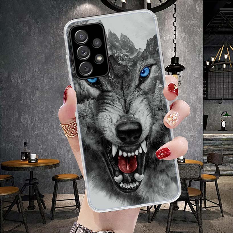 Злой животный волк свирепый мягкий чехол для телефона для Samsung Galaxy A13 A14 A15 A16 A17 A53 A54 A55 A56 A57 A33 A34 A35 A36 A37 A23 A24