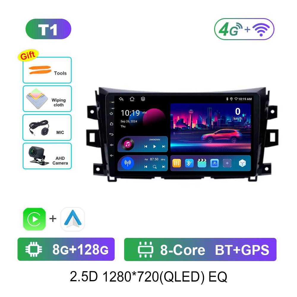 DSP Стерео Автомагнитола Мультимедийный плеер для Nissan NAVARA Frontier NP300 2015 - 2024 Navi GPS HD Экран WiFi Android 14 Bluetooh