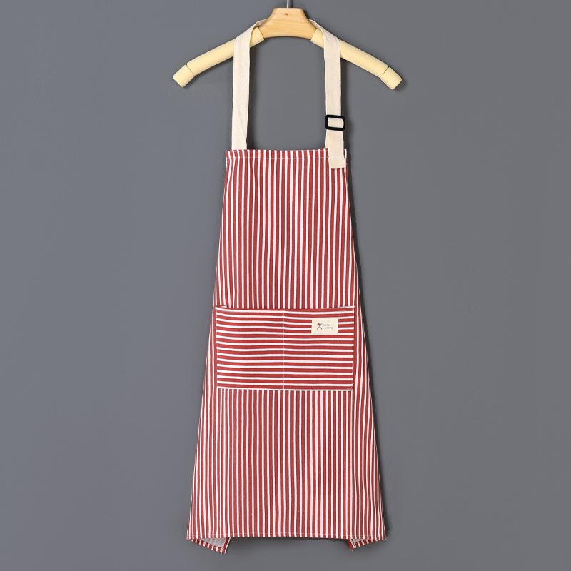1 шт. хлопчатобумажный льняной полосатый фартук с тонким поясом из хлопчатобумажной ткани для защиты от пятен, масла, кофе, комбинезоны, фартук, кухонные принадлежности