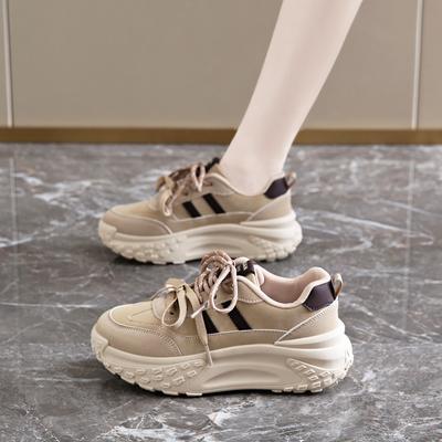 CRLAYDK 2024 Новинка женские кроссовки на платформе модные повседневные туфли из массивной кожи на шнуровке удобные для ходьбы спортивные теннисные туфли