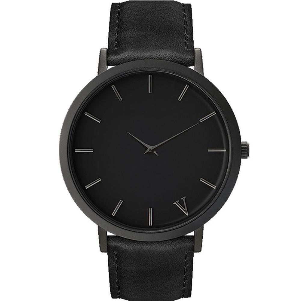 Женские и мужские дизайнерские кварцевые аналоговые наручные часы с кожаным ремешком