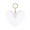 Fluffy Pompom Keychain Heart Plush Hair Ball Keychain Car Pendant Bags Chain Key Women Lov A9C0