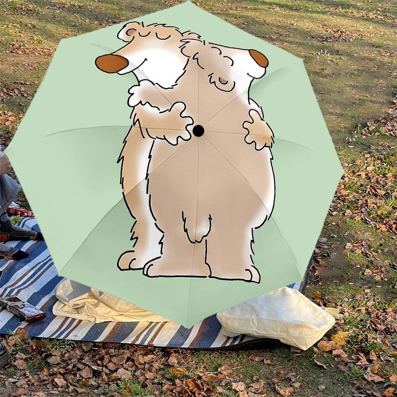 1PC bear illustrationUmbrella-8-Rib Reinforced, Automatic Open, Lightweight & Durable, Cute Fashion Accessory for Outdoor-P149