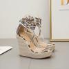 Fashion Lace-Up Serpentine Solid Women Platform Wedges Sandals Fashion High Heels Shoes Ladies Open Toe Sandalsdd67