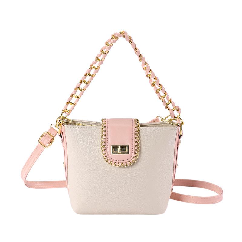 Women'S Bag, Bucket Bag, Niche Foreign Style Chain, Handbag, Trendy Shoulder Bag, Textured Messenger Bag.