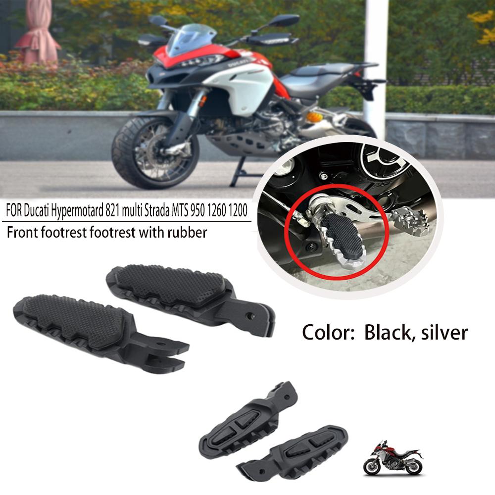Motorcycle Front Footrest Foot Rests For Ducati Hypermotard 821 Multistrada MTS 950 1260 1200 Footpegs Pedals With Rubber Cover