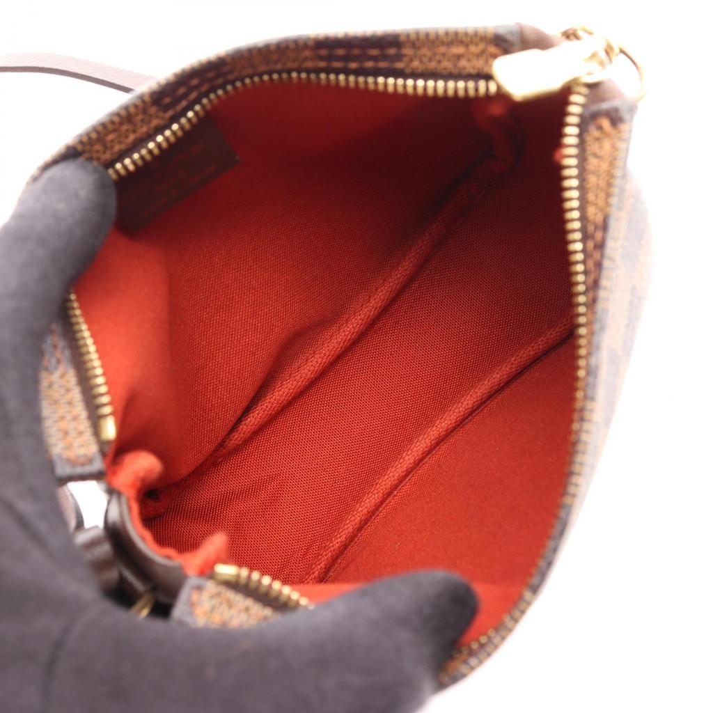 Used LOUIS VUITTON Trousse Makeup Damier Ebene Handbag N51982 Damier PVC coated canvas leather Brown Ebene Used Wom