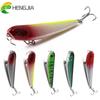 1pc Hengjia Plastic Pencil Bait with Fin Topwater Pike Lure 3D Eyes Fishing Accessories