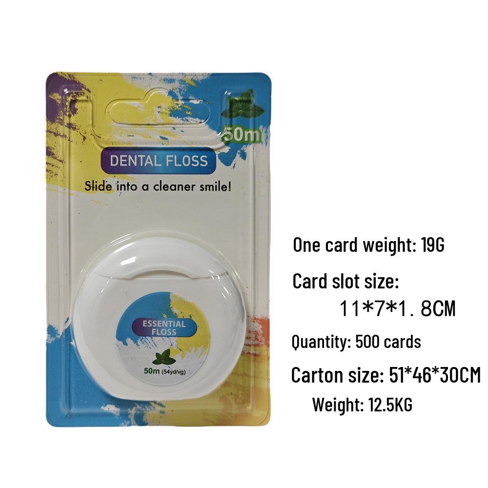 Очень мягкая мятная микровощеная нейлоновая зубная нить, 50 м - Одноразовый межзубный очиститель