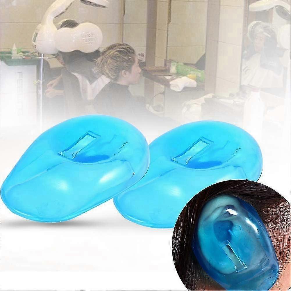 Ear Protection for Hairdressers, 2 Pcs Blue Cover Shield Smudge-Proof Plastic Protector for Earmuffs