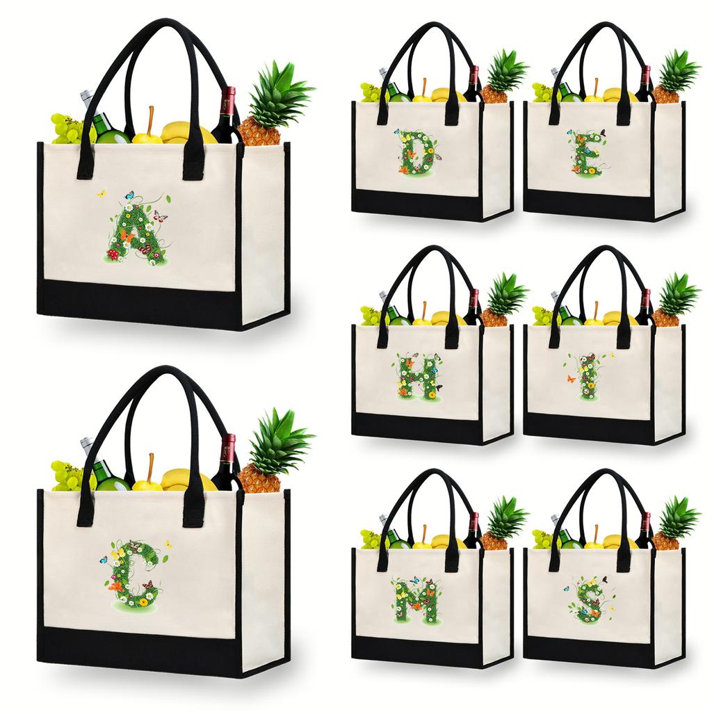 Холщовая сумка через плечо, большая вместительная сумка с принтом, женская модная легкая портативная сумка для подарков и покупок