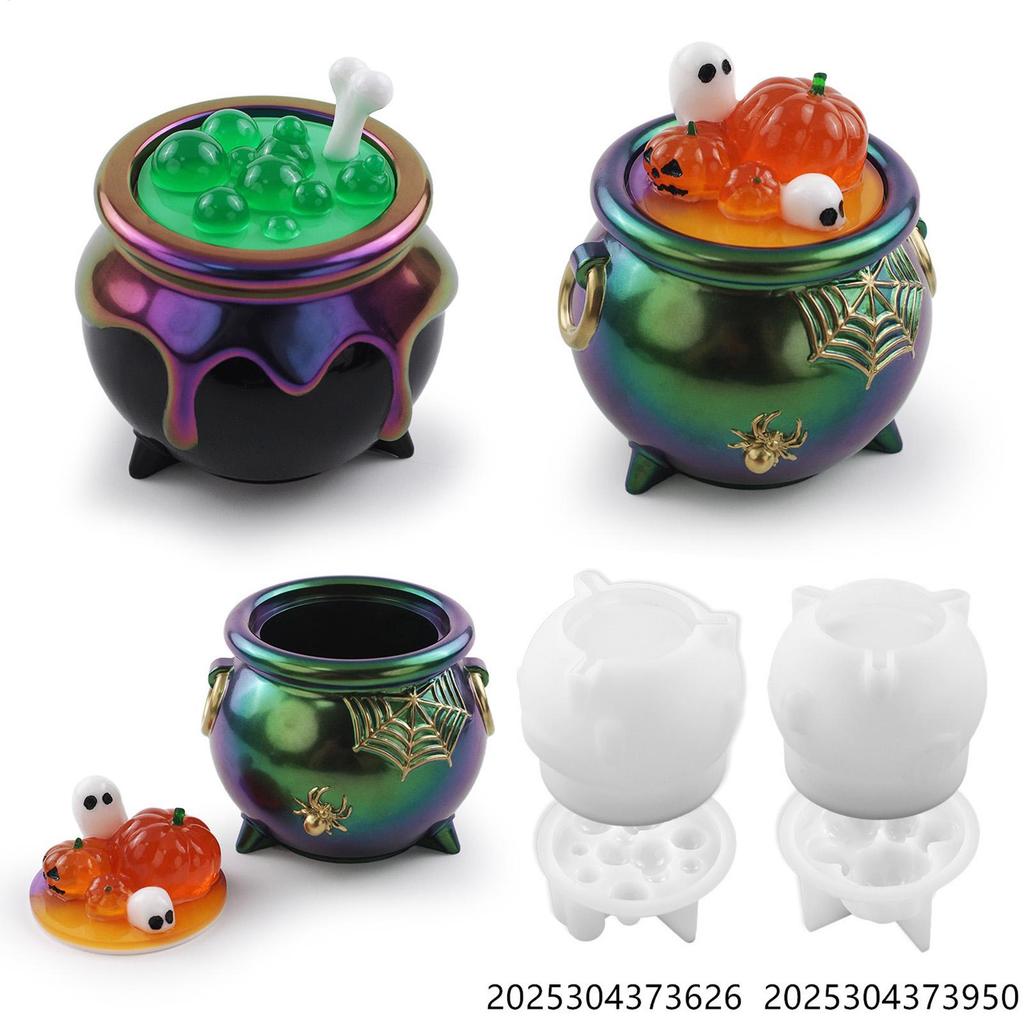 Силиконовая форма для Хэллоуина Форма-котел для Хэллоуина для эпоксидной смолы Многофункциональная форма для поделок Многоразовая форма для начинающих