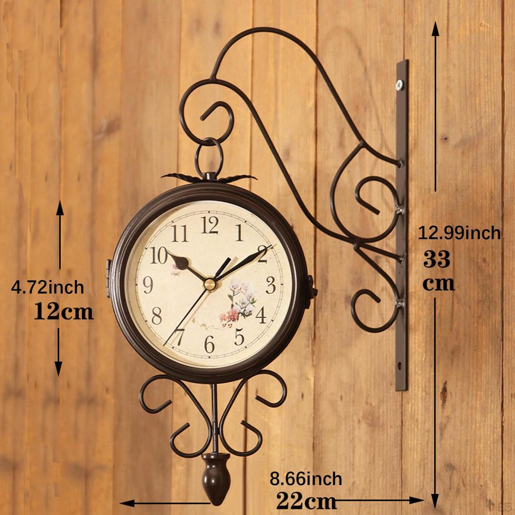Face Wall Clock for Indoor Outdoor Use, Non Ticking Round Design Hallway And Garden