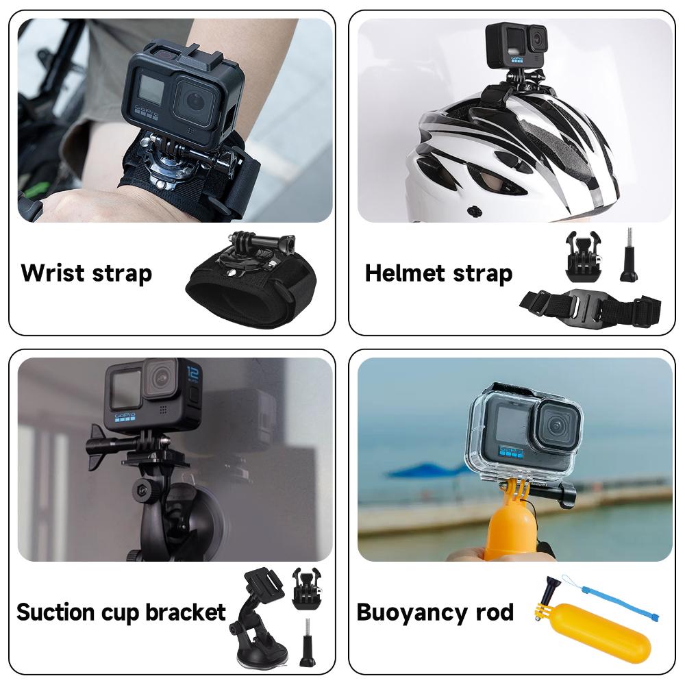 PALO Комплект аксессуаров для экшн-камеры 50-в-1 Набор аксессуаров для спортивной камеры, замена GoPro DJI Action XIAOMI