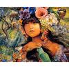 Полный дрель 5D DIY Алмазная картина Девушка Цветок Попугай Вышивка Крестом