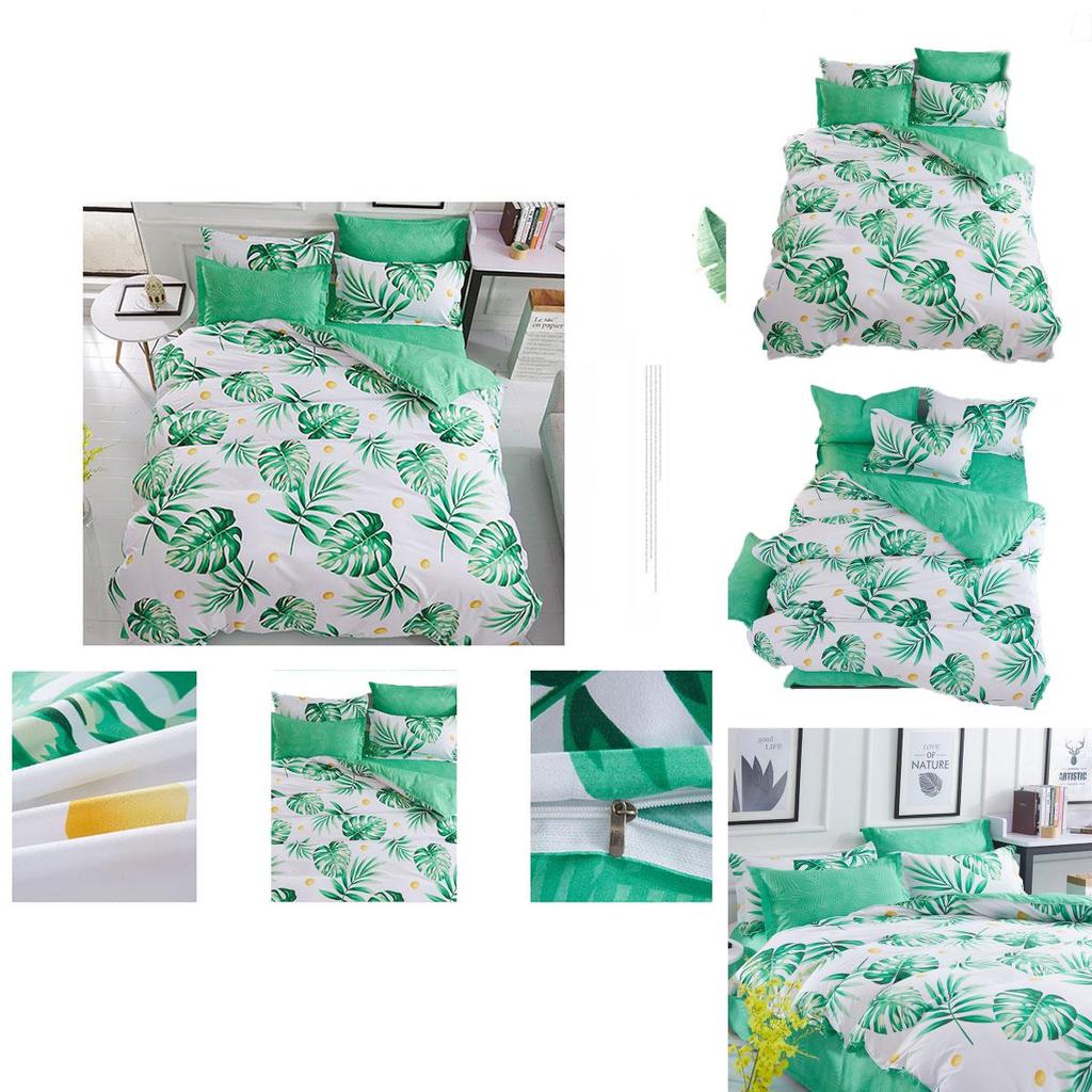 Ultra-soft Tropical Leaf Quilt Cover Doona Cover Duvet Cover Bedding Set Single Double King