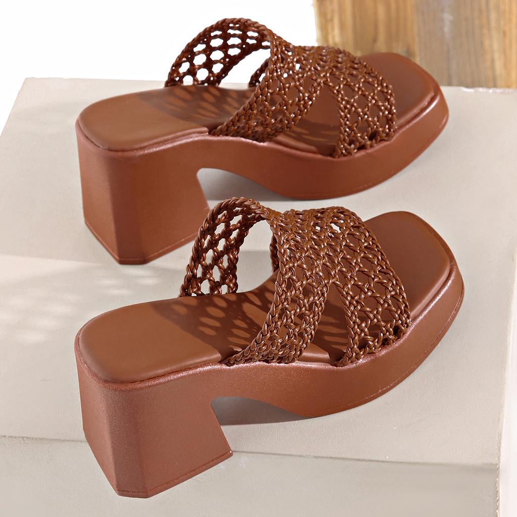 Fashion 2024 New Women Trend Walking Comfortable Shoes Summer Chunky High Heel Platform Open Toe Casual Fashion Sandals Shoes for Women