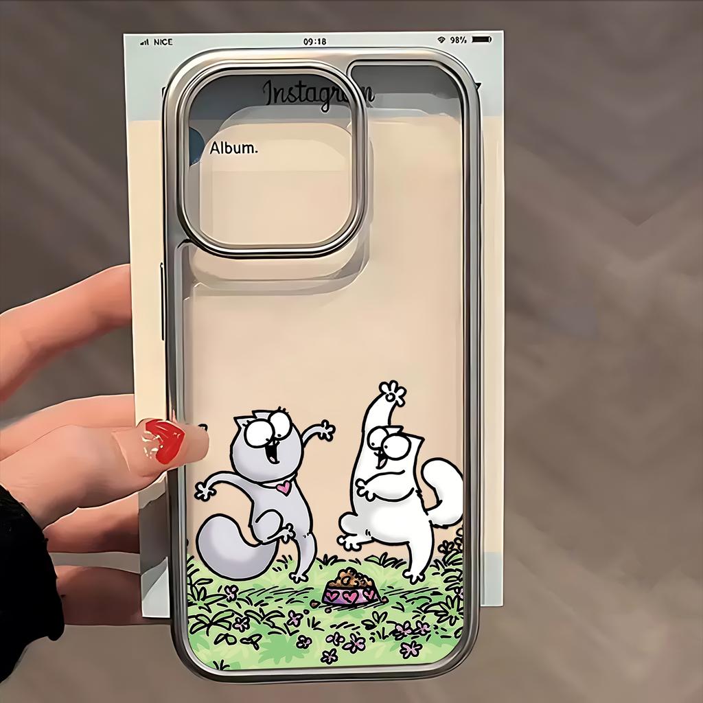 Cute S-Simons-Cat Phone Case for iPhone 17 16e 16 15 14 13 12 11 Air Pro Max X XR XSMAX 8 7 Plus Luxury Clear Soft Back Cover