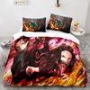 Fashionable Demon Slayer Bedding Sets Anime Printed Comforter Cover Set Single Twin Full Queen Boys Girls Teen Bedroom Decor