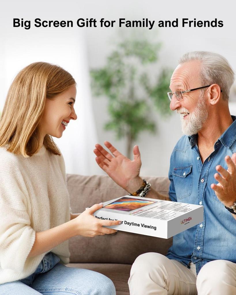 Ultimea Photon E-ALR 100 inch Projection Screen, 2.0 Gain Value, 120° Viewing Angle