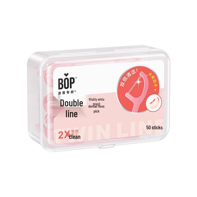 Bop Double-Line Floss Sticks - Grape & Peach 8-Pack (400 Count)