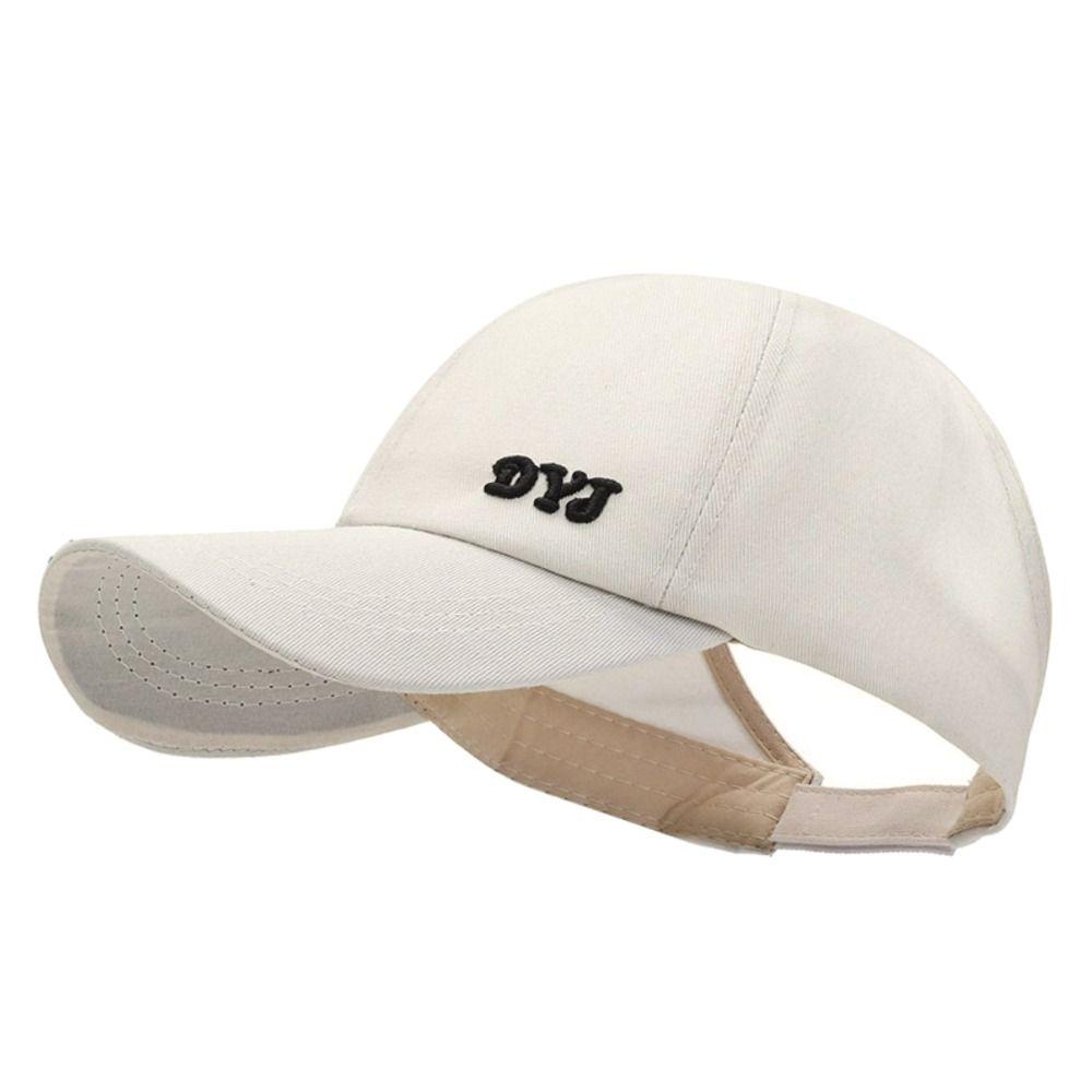 With Ponytail Hole Baseball Caps Cotton Hollow Caps Sun Protection Empty Top Cap  Girls