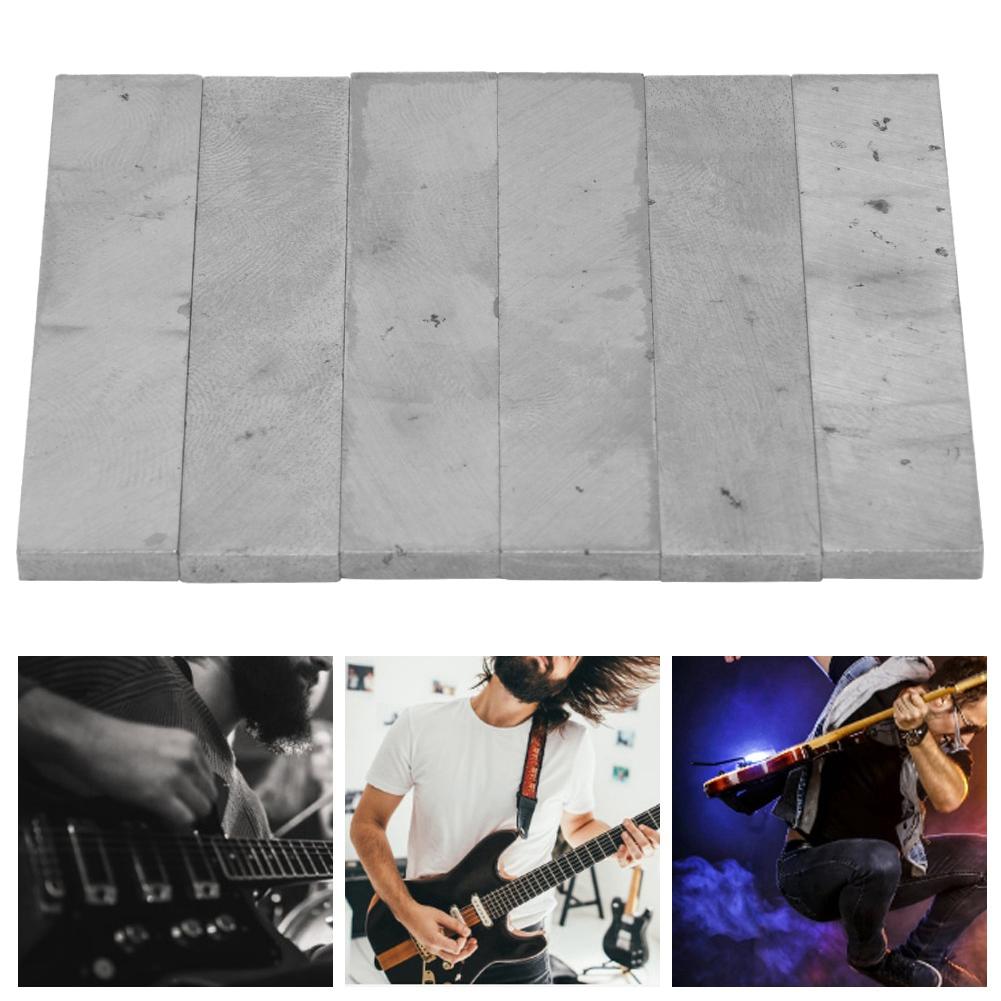 6Pcs Pickup Bar Magnet Silver Alnico 5 Replaceable Kits Musical Instrument Accessories