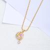 Ожерелье «Лунная любовь» Женское Премиальное Чувство Простое Универсальное Подвеска с Инкрустированным Розовым Цирконом Аксессуары