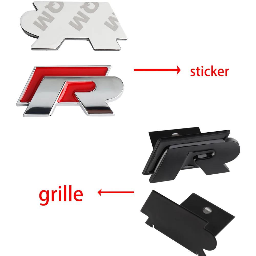 UDXKW1 For VW Volkswagen Jetta MK5 Golf 1pc 3D Car Front Grille Emblem Tail Rear Trunk Badge Sticker for Volkswagen VW R Rline Logo Gol