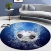 Soccer Ball Round Area Rug – Football Game Theme Carpet – Non-Slip Floor Mat for Living Room or Kids' Room, Washable Home Decor