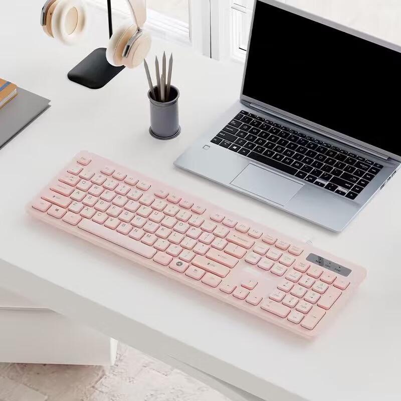 Lenovo KL31 Розовая проводная полноразмерная USB-клавиатура