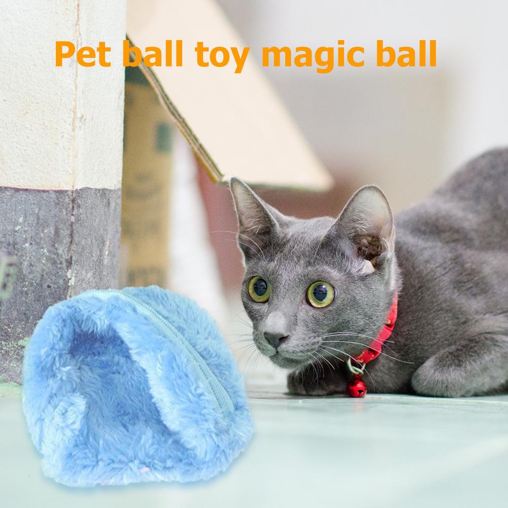 5pcs Magic Roller Balls No Toxic Automatic Dog Cat Balls Interactive Toys Automatic Pet Toy with 4 Plush Caps for Home Cleaning