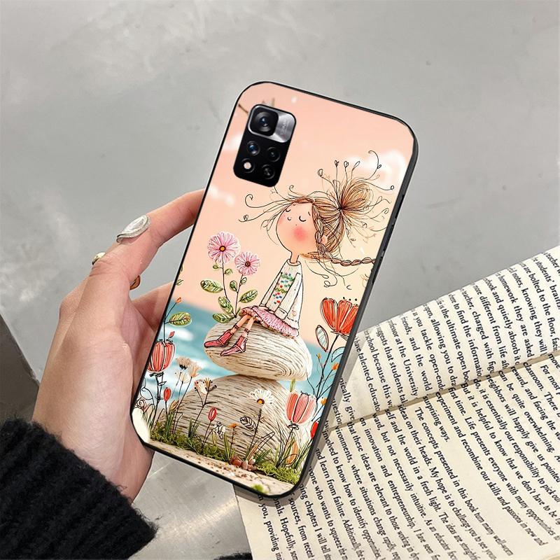 Милая Девушка Чехол для Телефона Funda Для Xiaomi Redmi note 14 Pro 14 13 12 11 10 Pro 14S 12S 11S Redmi 14C 13C 10