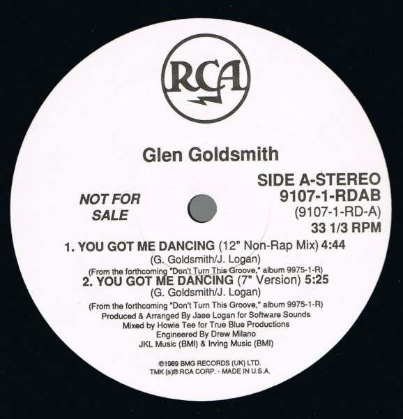 12-дюймовая пластинка GLEN GOLDSMITH Youve Got Me Dancin 91071RDAB RCA 1989 США SoulFunk Б/у