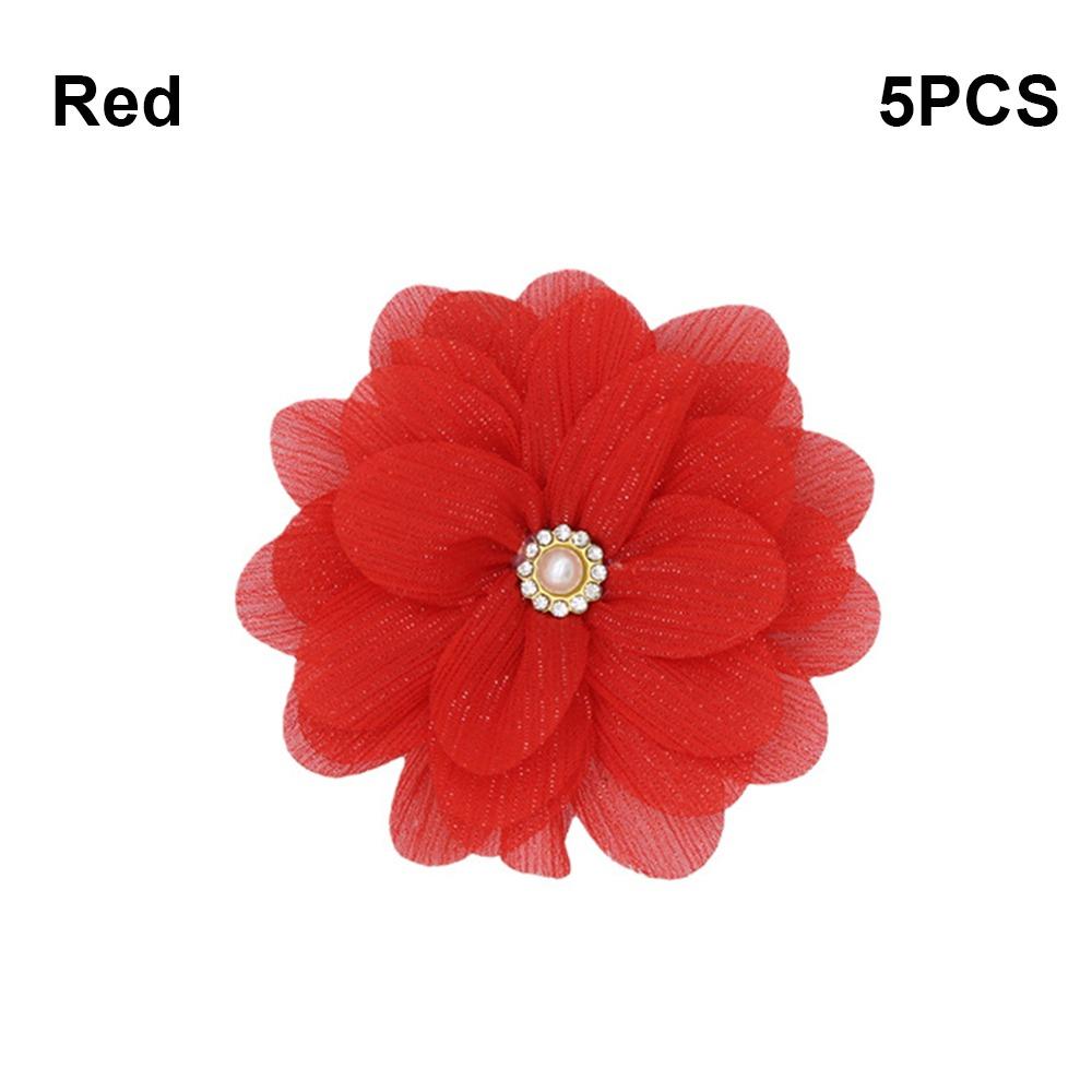 5PCS Cute Chiffon Chiffon Flower DIY Craft Embellishment Craft Supplies Versatile DIY Decoration Accessories Hairclips