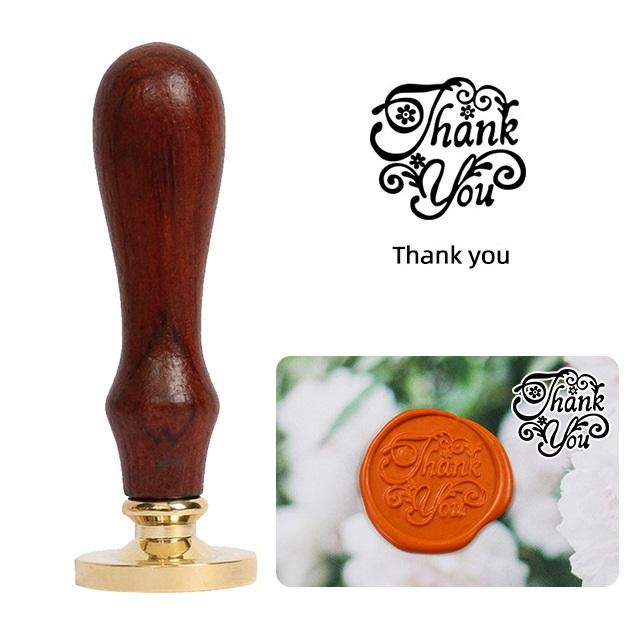 Ретро деревянная и латунная печать для сургуча с декоративными узорами для приглашений и скрапбукинга