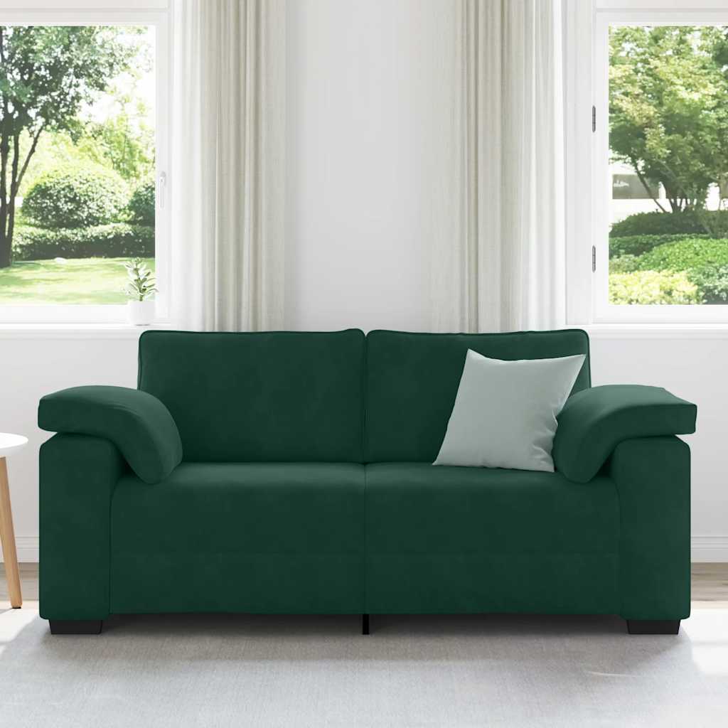 2 Seater Sofa Dark Green 180x77x82 cm Velvet