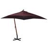 VidaXL Hanging Garden Parasol with Pole, Patio Sunshade, Sun Shelter, Terrace Parasol, Bordeaux Red 3x3 M 313776
