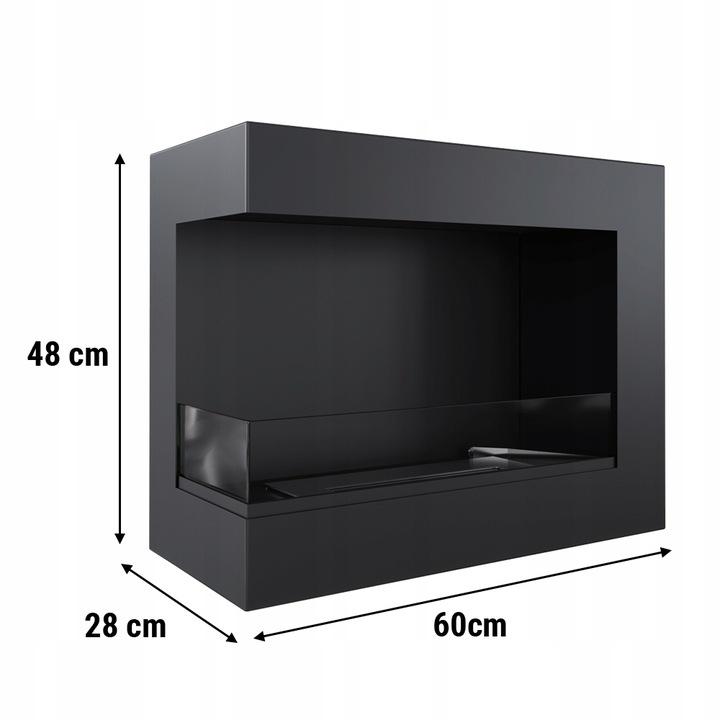 Камин на биоэтаноле DELTA 600 TÜV левосторонний с набором камней