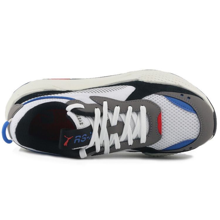 Puma Rs 2.0 Ткань Синтетическая кожа Панорама Ретро Блок цвета Низкий верх Кроссовки для образа жизни Кроссовки унисекс Черный Белый Серый 375872-01