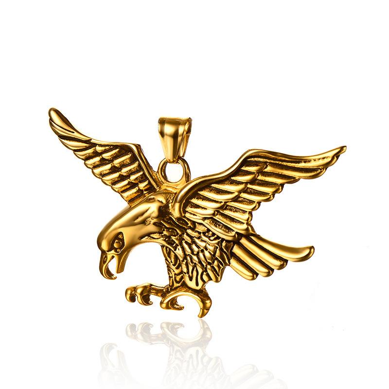 Titanium Steel Necklace, Titanium Steel Men's Eagle Wing Pendant, European and American Fashion Accessories