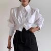 Spring Autumn New Fashion Turn-down Collar Long Sleeve Solid Blouses Women's Hollow Out Korean Trend Shirts