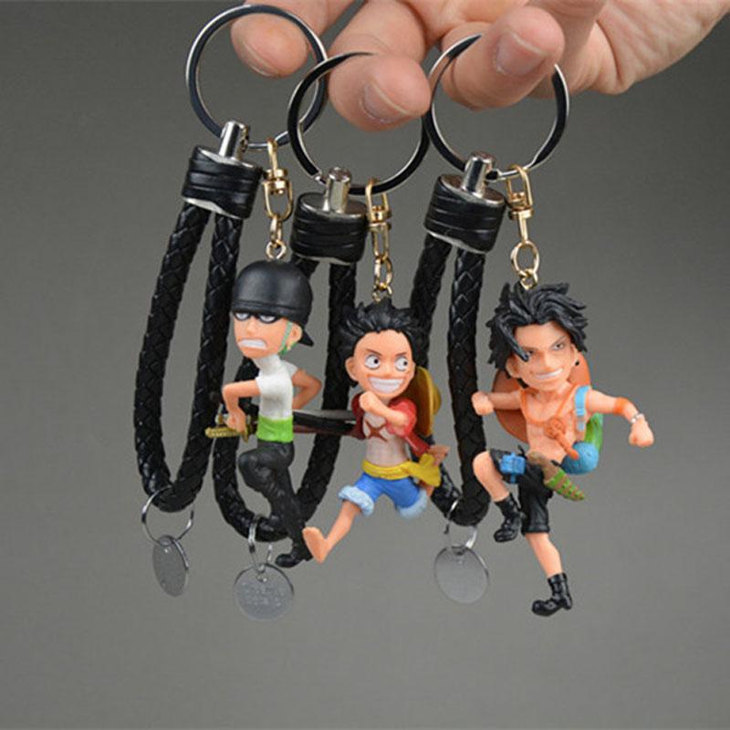 Модель One Piece Мультяшный Брелок Ророноа Зоро Обезьяна Д. Луффи Мультяшные Игрушки Украшение Брелок для Сумки Брелок для Ключей Автомобиля Подарки на День Рождения