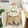 Children's Set Summer Children's Clothing Cartoon Full Printed Dinosaur Short Sleeved Baby T-shirt Boys' Summer Set