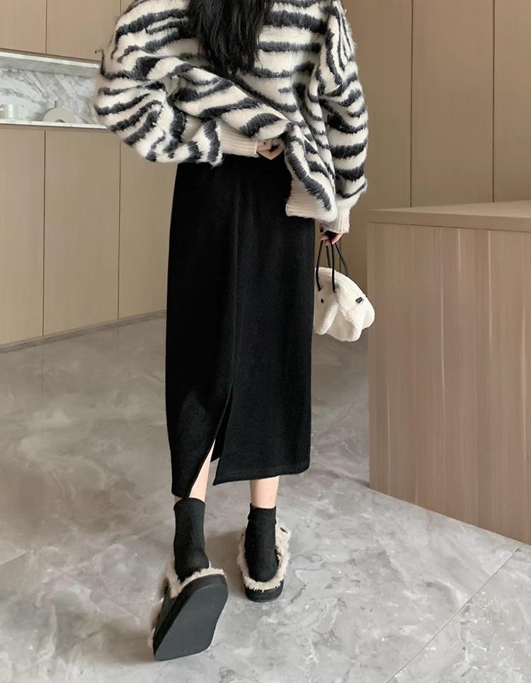 Женская вельветовая юбка А-силуэта с высокой посадкой - Приталенный крой, стильный корейский дизайн для осени/зимы 2023