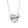Cinnamoroll Sanrio Cinnamon Mocha Dancing Stone Necklace Open Heart Silver 925 Cubic Zirconia [White Clover] SACI-N056RD