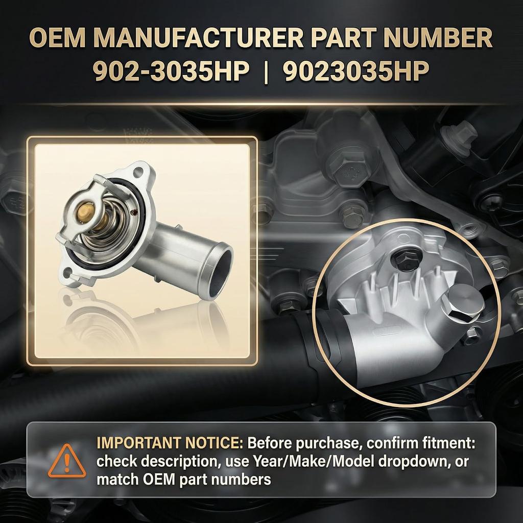 902-3035HP Upgraded Aluminum Thermostat Housing Assembly, Pack of 1 | Compatible with Chrysler 300 / Dodge Challenger Charger 2011-2023