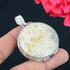 Fossil Coral Gemstone Pendant Solid 925 Sterling Silver Pendant Jewelry Gift For Unisex